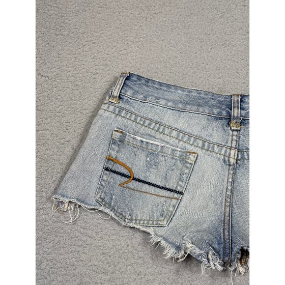 American Eagle Womens Size 4 Cut Off Denim Distressed Shorts - Picture 10 of 10